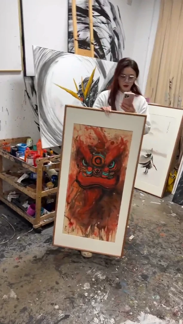 【闪购商品】丙烯画画江湖精装朱砂醒狮头