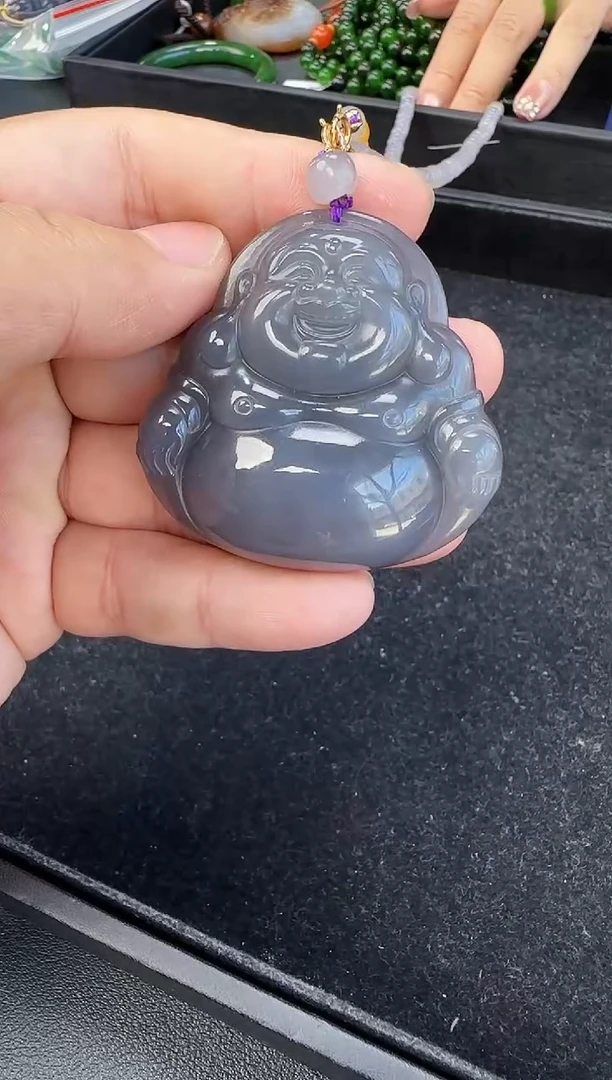 颈饰未镶嵌和田玉烟紫佛公多样性发一