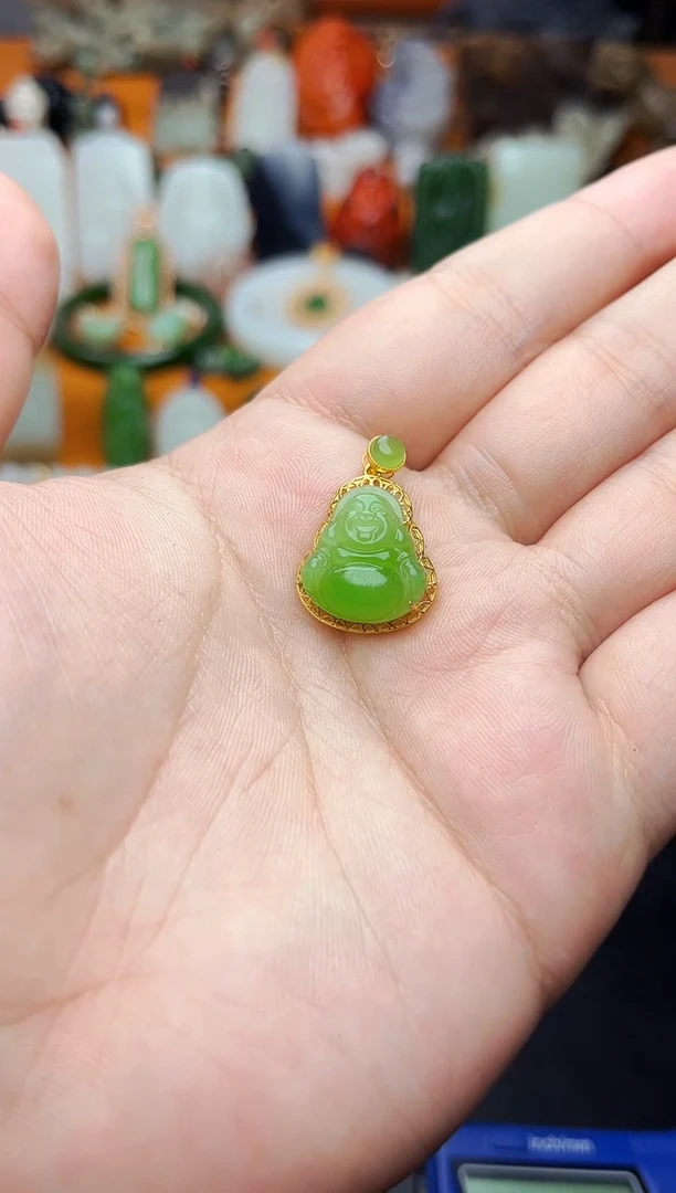 【闪购商品】和田玉颈饰18K金镶嵌佛公01