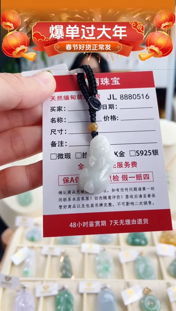 【闪购商品】翡翠颈饰未镶嵌天然缅甸翡翠 貔貅挂饰