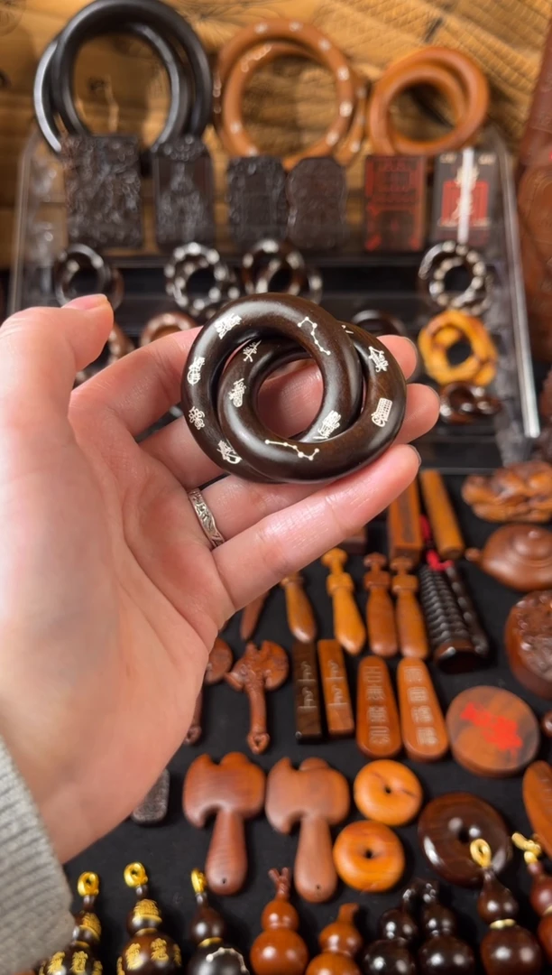 木雷枣玉化 2.5 镶银五雷五路 乾坤圈