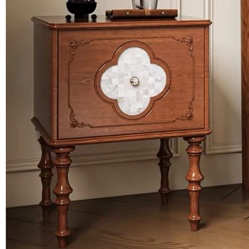 简约框架结构床头柜储藏1门法式美式无门玄关边柜复古落地