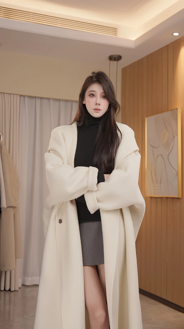 【瑶瑶专属】2024双面羊毛大衣中长款连帽宽松时尚百搭设计师款气质