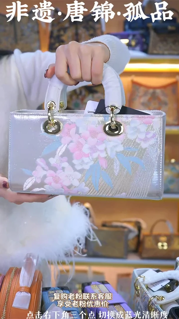 【闪购商品】织绣（78号）非遗真丝唐锦 横版戴妃 米白