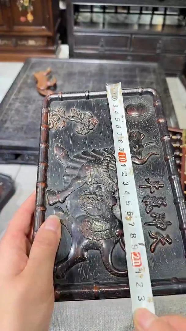 木紫檀牛气冲天茶盘