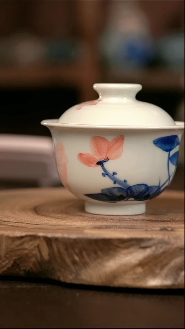 手绘高温现代瓷 气窑  有暇  波妞大布袋150C