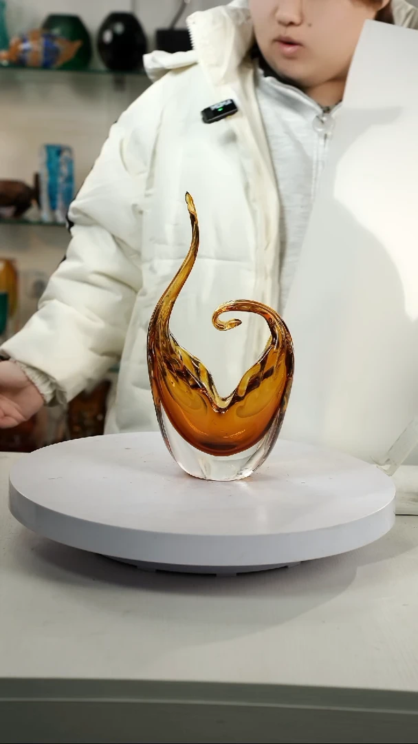 【闪购商品】琉璃【弘扬】高32轻奢琉璃花器微瑕福利