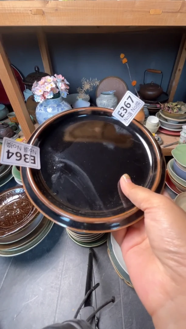 瓷片Q****惠e367天目色茶托碟福利