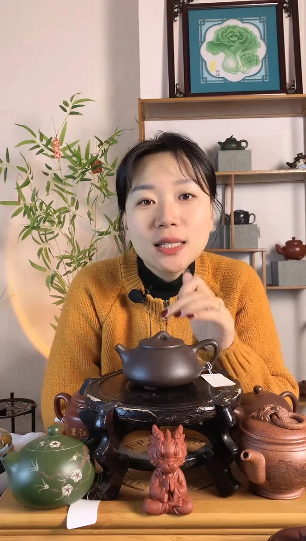 【闪购商品】紫砂茶壶黑朱泥子冶石瓢
