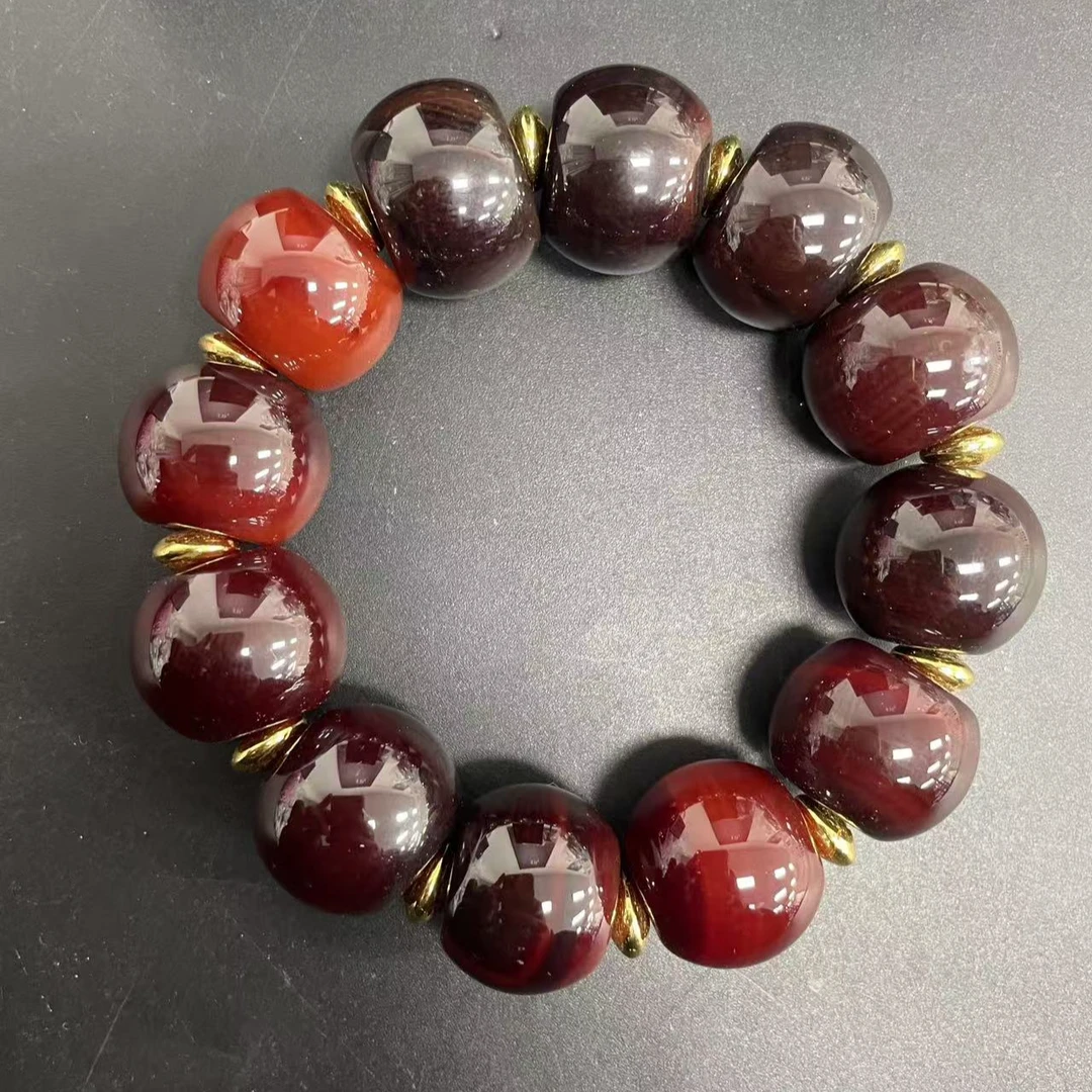 【小杰推荐】棕红大颗粒老型珠手串 （多样性发其一）6441