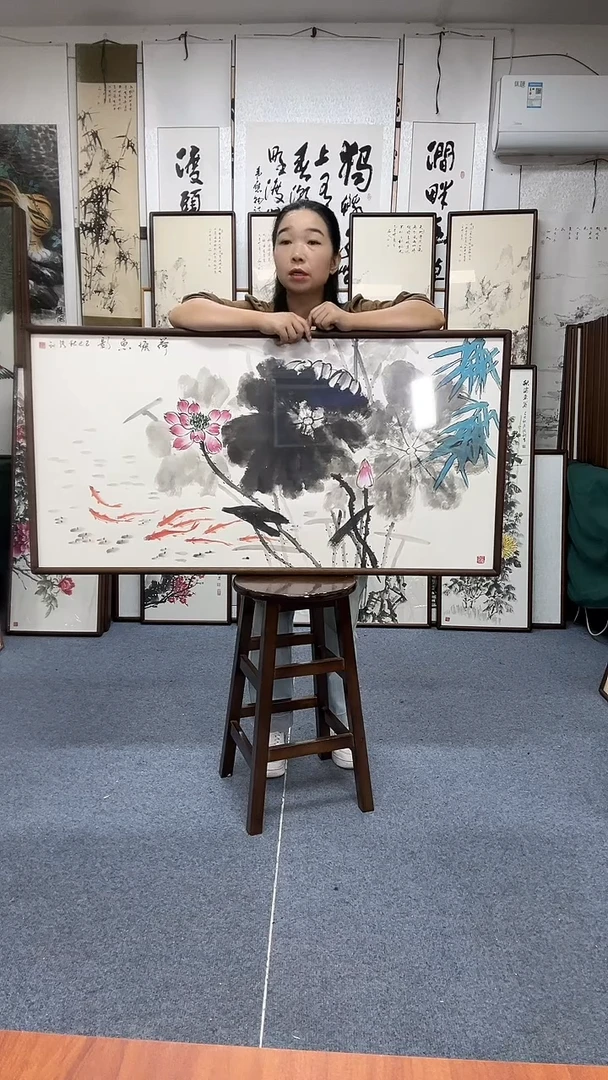 国画62*122实木画框京东包邮手绘