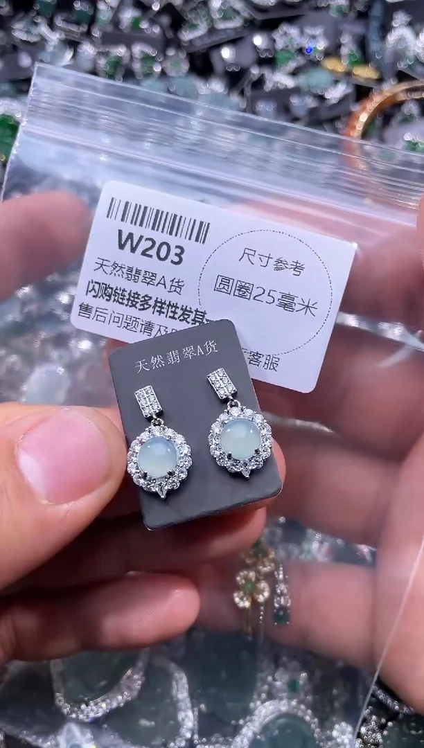 【闪购商品】翡翠颈饰未镶嵌W203耳钉