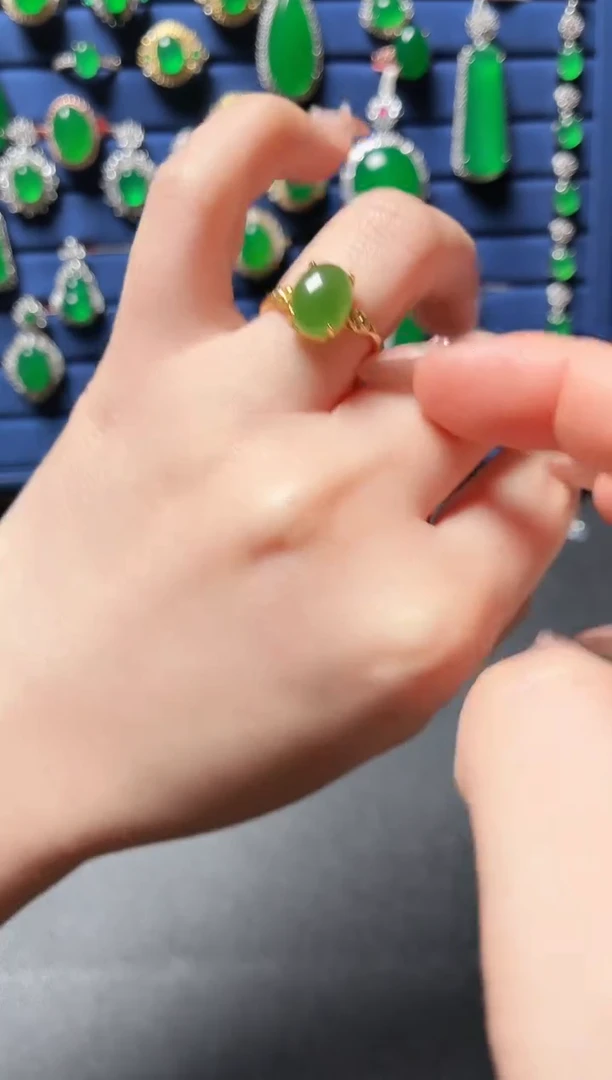 银S925镶嵌和田玉珠宝半成品戒指