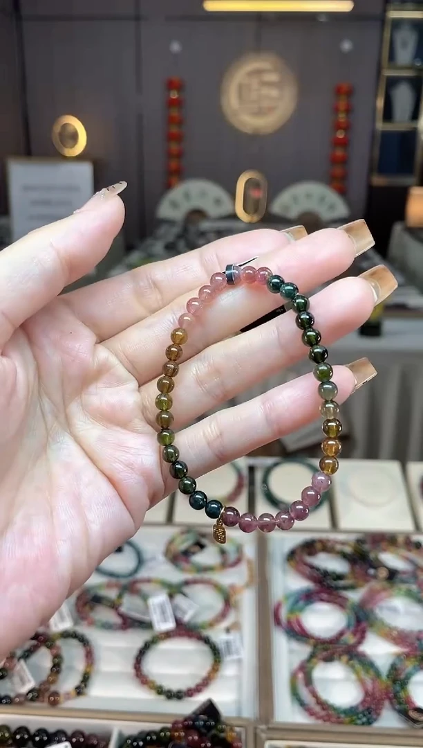 未镶嵌老矿碧玺黑糖单圈手串45mm+碧玺dan多样性发货一条