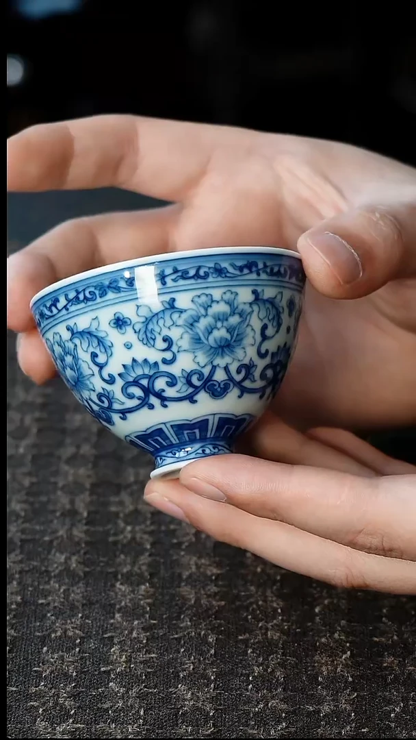 明珠堂柴窑青花杯
