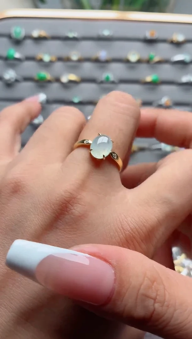 银S925镶嵌戒指翡翠.