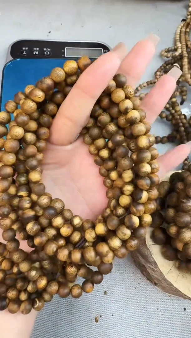沉香手串0820虎斑棋圆珠多圈多样性发一
