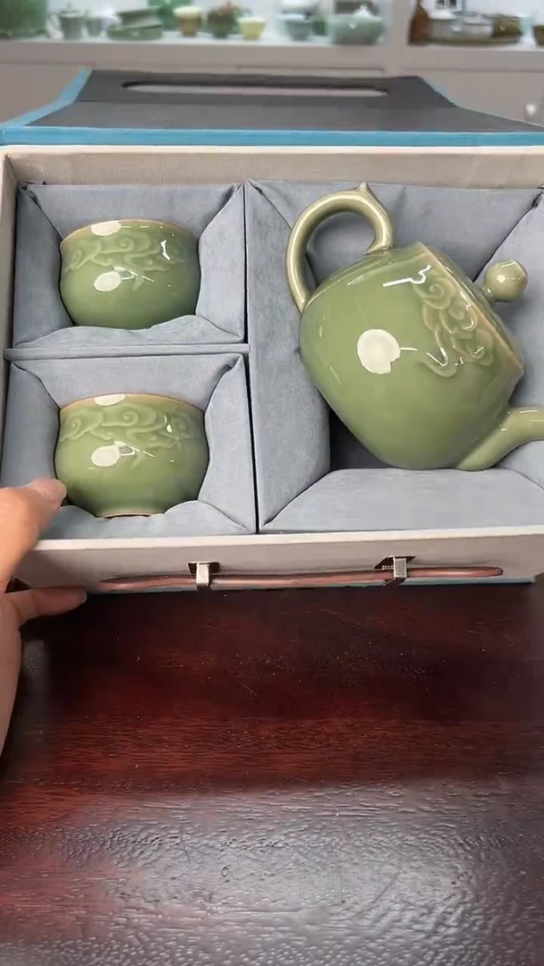 龙泉云间青瓷小米茶器