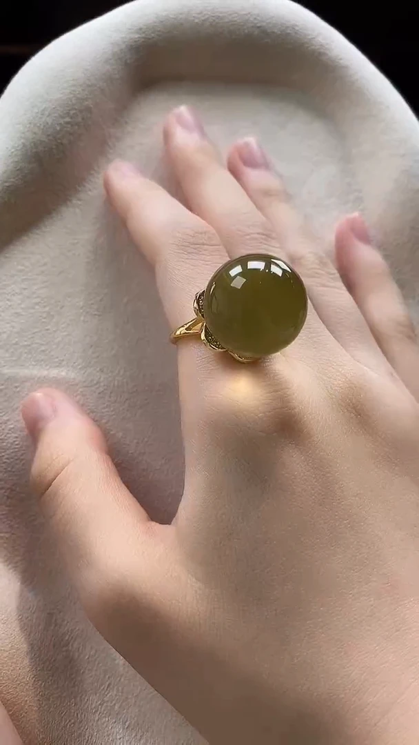 未镶嵌琥珀戒指戒指