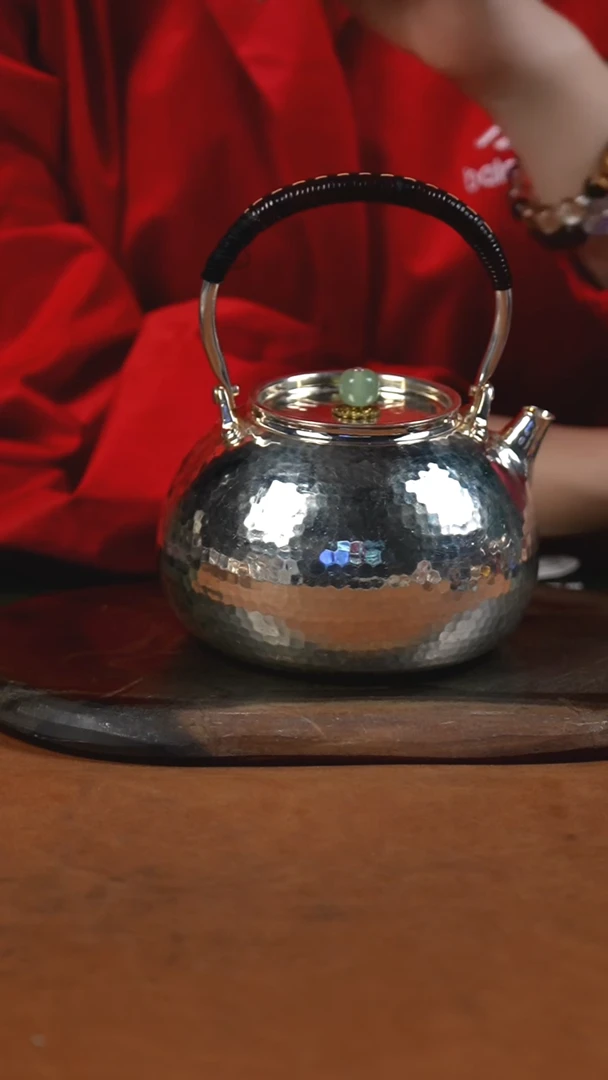 手工锤纹钱袋子提梁