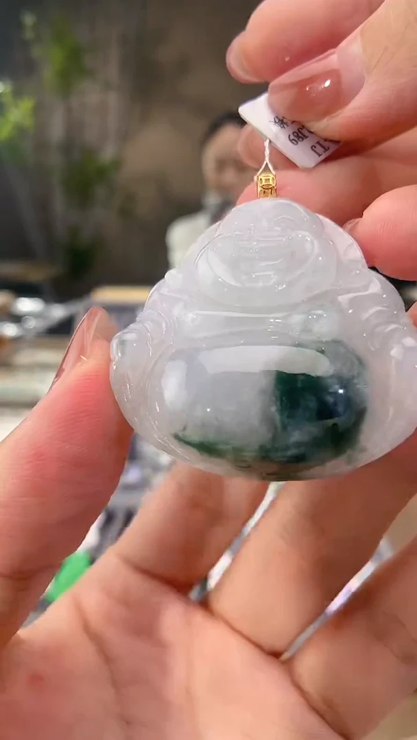 吊坠(不含链)18K金镶嵌翡翠佛公
