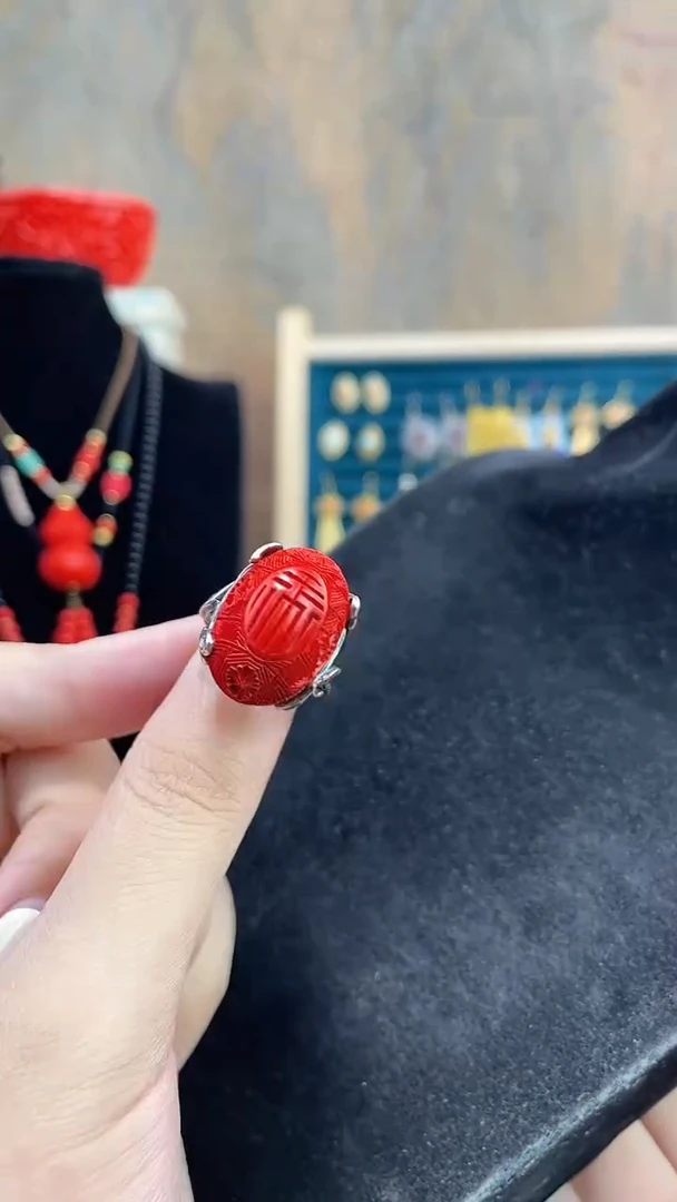 行**? 非遗手工雕漆精品戒指003