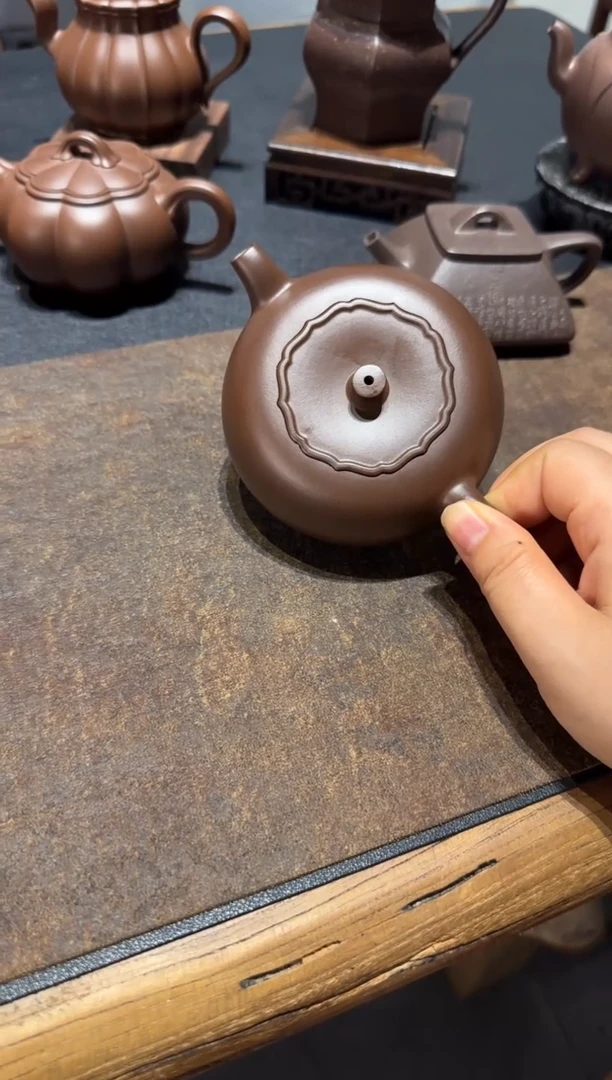 茶壶紫砂就**儿柿柿如意