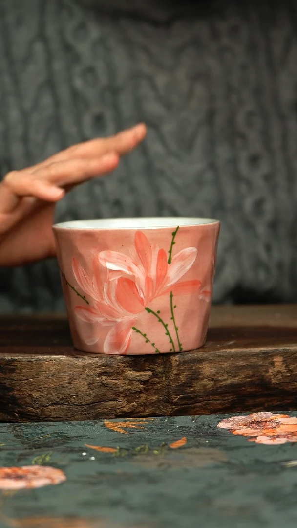 【闪购商品】杯釉下彩手工手绘同款陶器