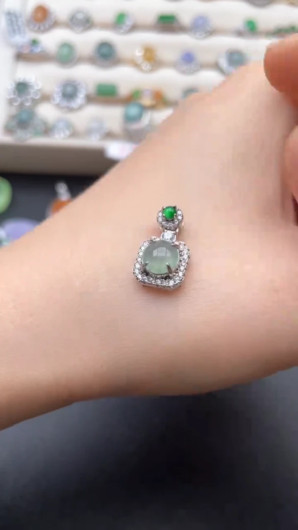 银S925镶嵌戒指翡翠`