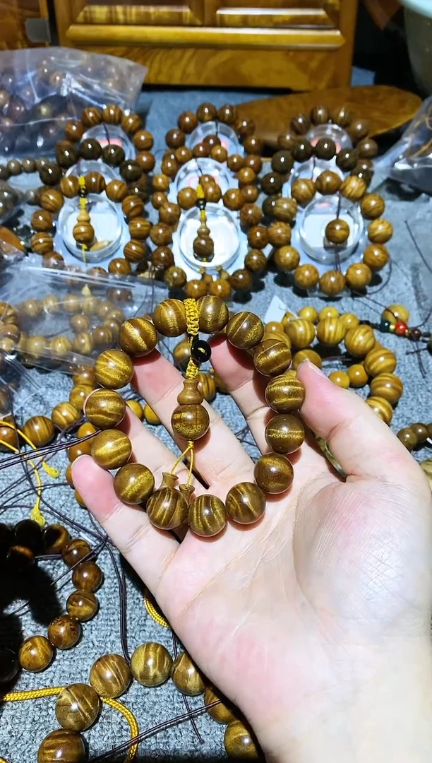 手串/手链楠木（金丝楠）兰**闲小叶桢楠水波纹1.5手串