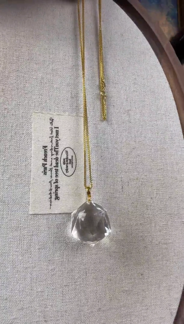 吊坠(赠链)18K金镶嵌水晶纯天然水晶吊坠