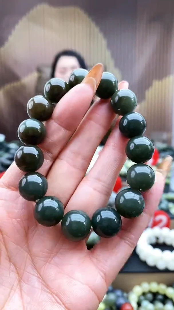 未镶嵌手串和田玉且末蓝14飘糖有包容