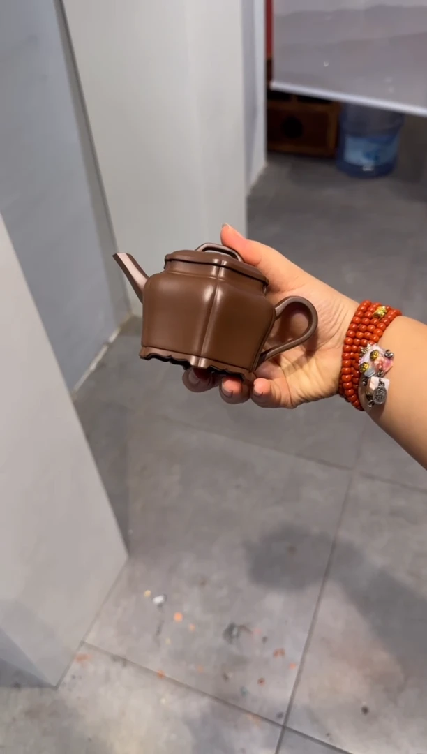 茶壶紫砂一**茶六方筋纹汉瓦