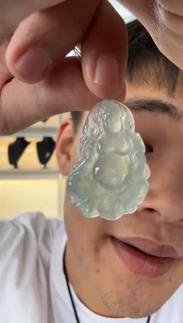 翡翠未镶嵌颈饰天然翡翠A货孤品一件