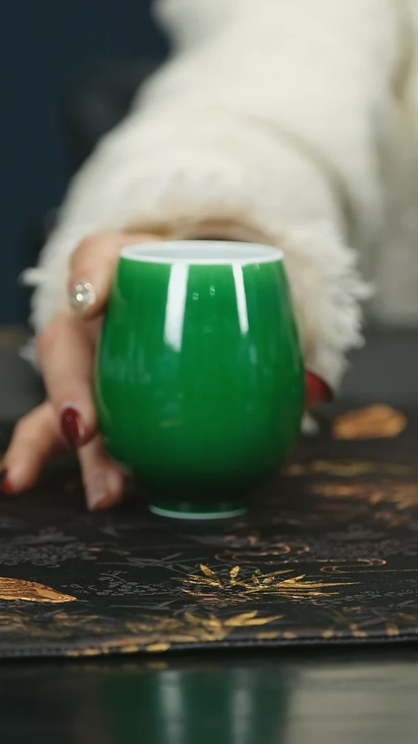 【闪购商品】瓷堂里郎窑翡翠绿主人杯