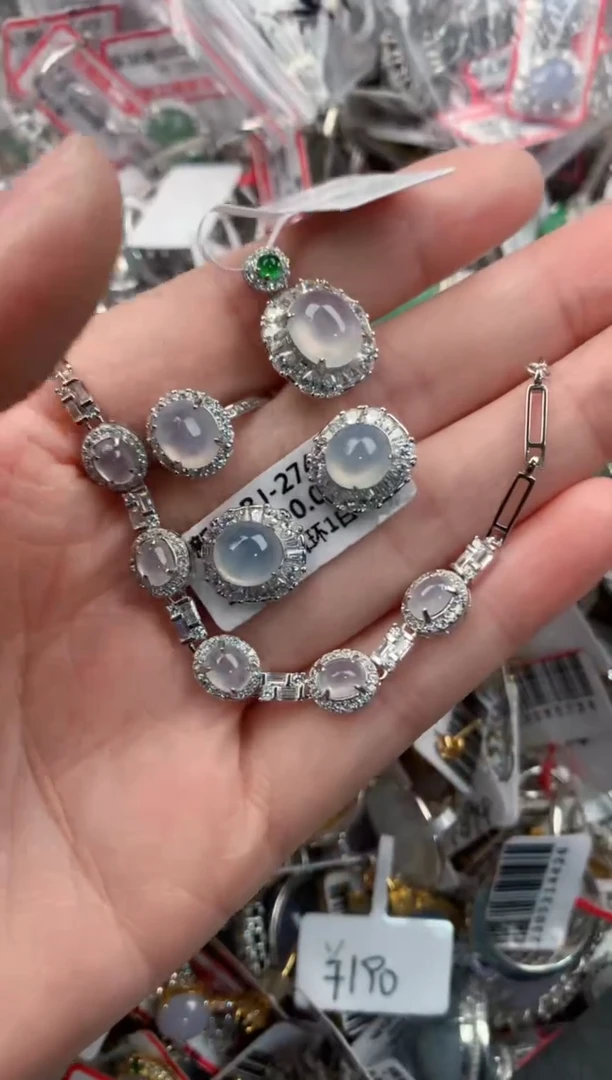 银S925镶嵌戒指翡翠10-10-10    5