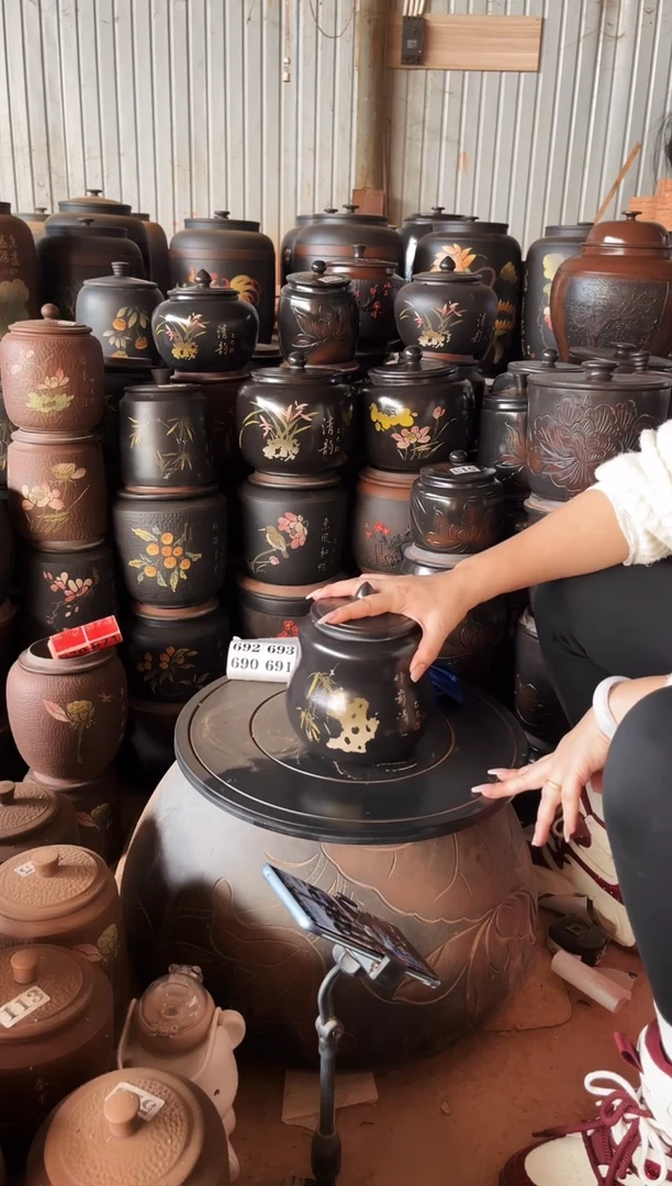 【闪购商品】壶大大瑕疵茶叶罐 小葫芦彩填 690