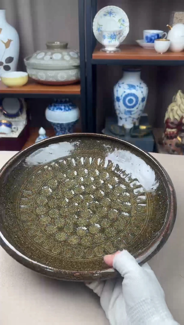 瓷片佳*花三岛中号陶盘