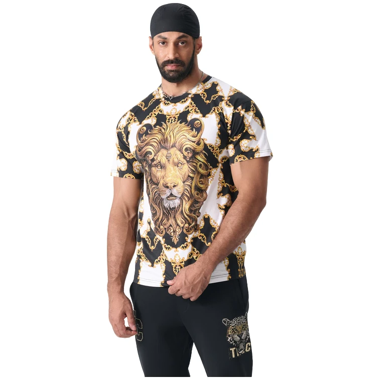 轻奢烫钻工艺时尚花纹情侣款短袖T恤T72B106067私服tch