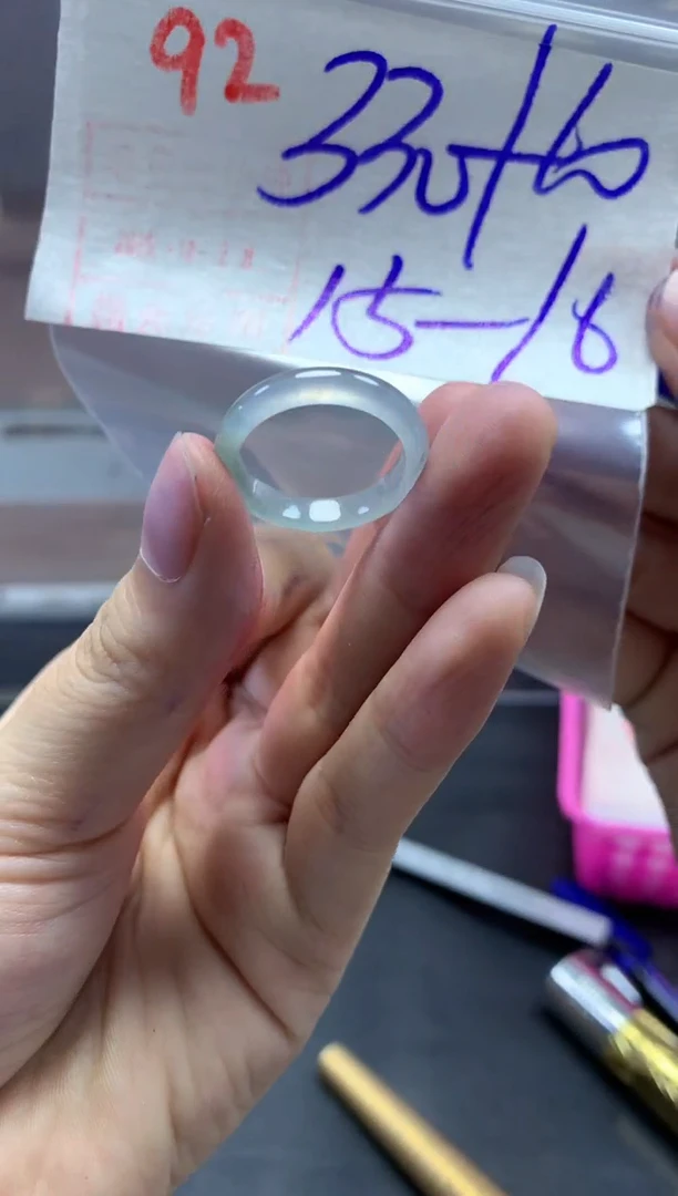 未镶嵌定制翡翠戒圈15-16#340毛货需精细抛光