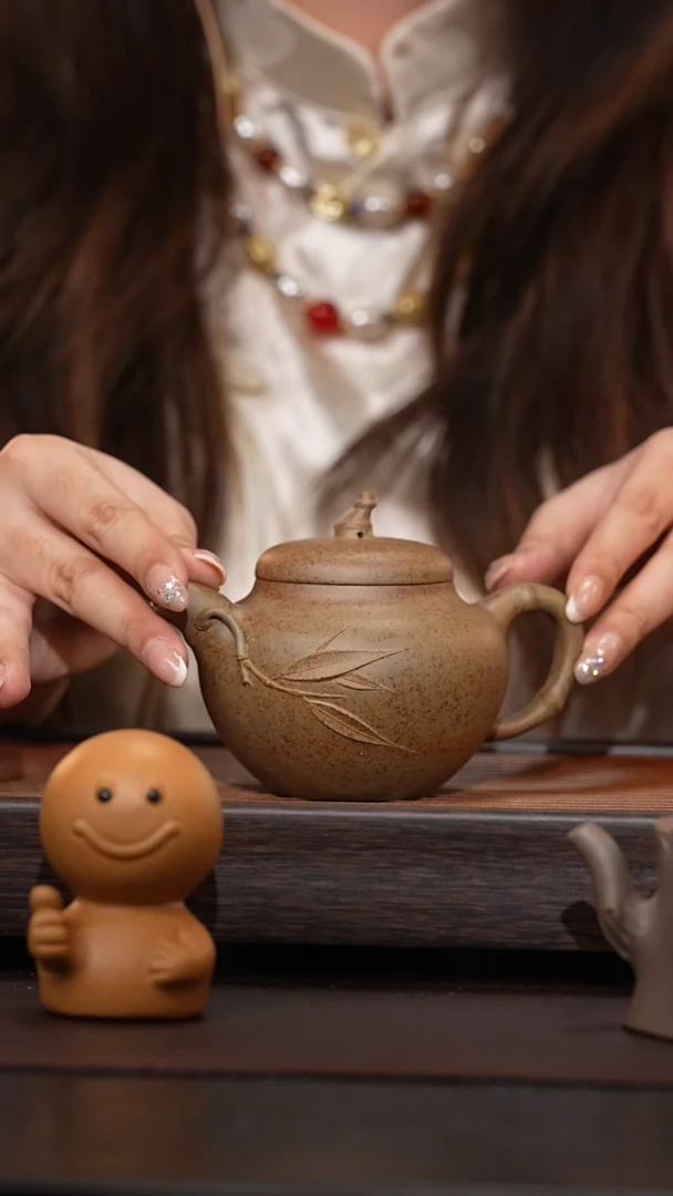 茶壶紫砂原矿紫砂竹节瓜220CC