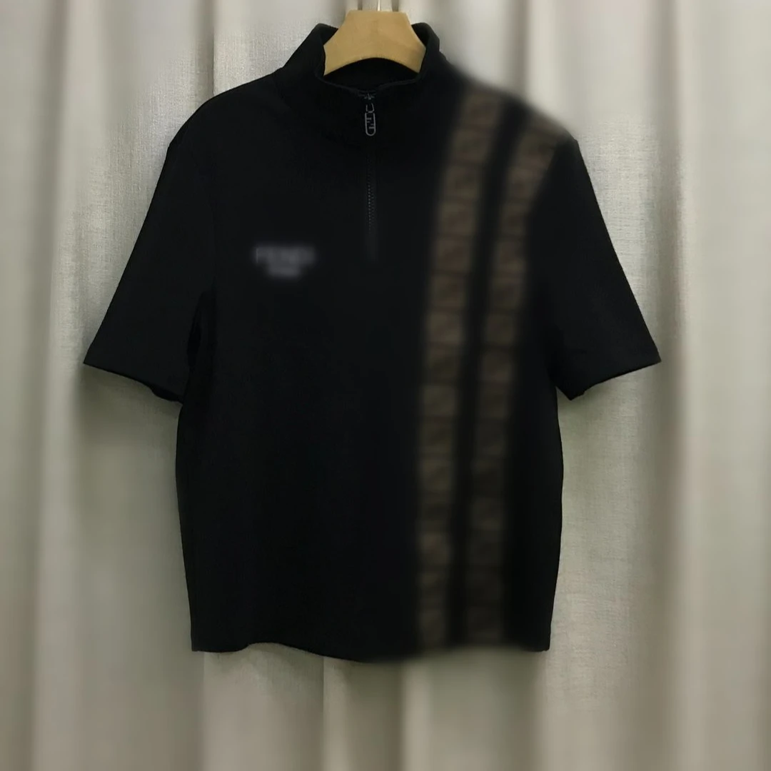 W慕溢-002黑色织带T恤