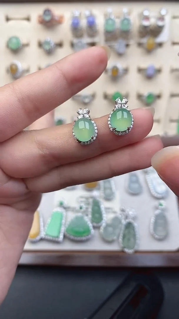 银S925镶嵌定制翡翠6363636