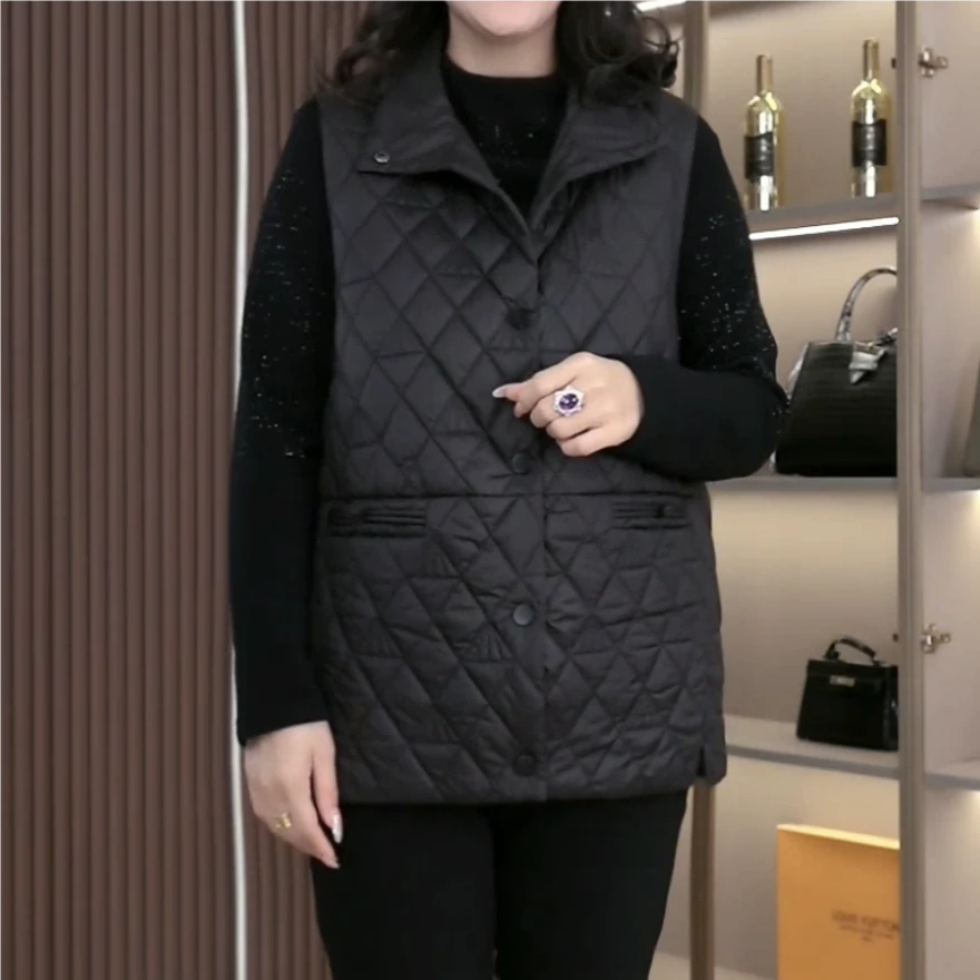 苏迷大码女装秋冬新款显瘦简约大方百搭保暖马甲ZSX25A0426