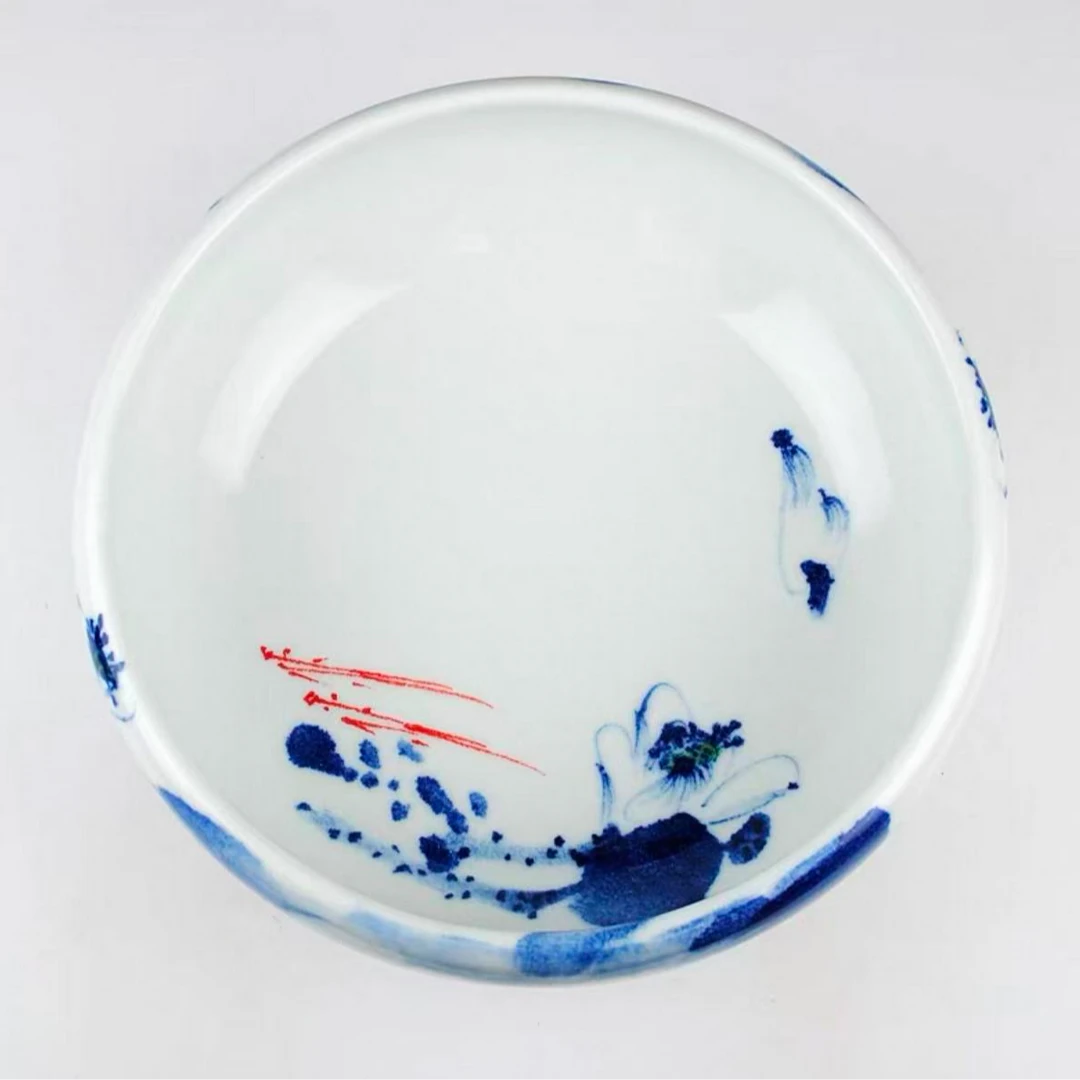 直径20cm荷花陶瓷笔洗烟灰缸