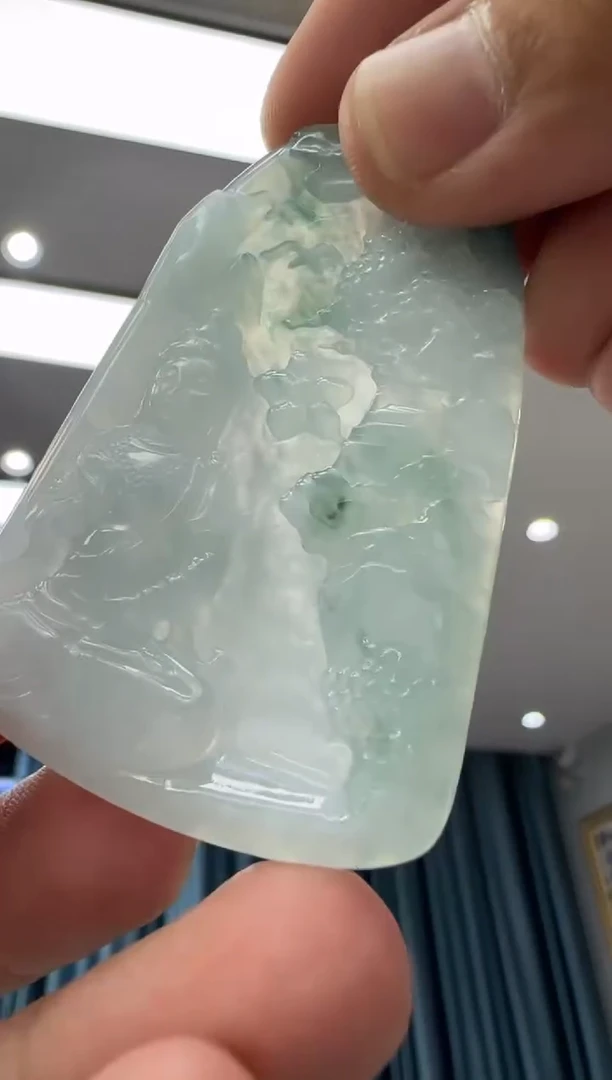 颈饰未镶嵌翡翠天然翡翠A货孤品一件