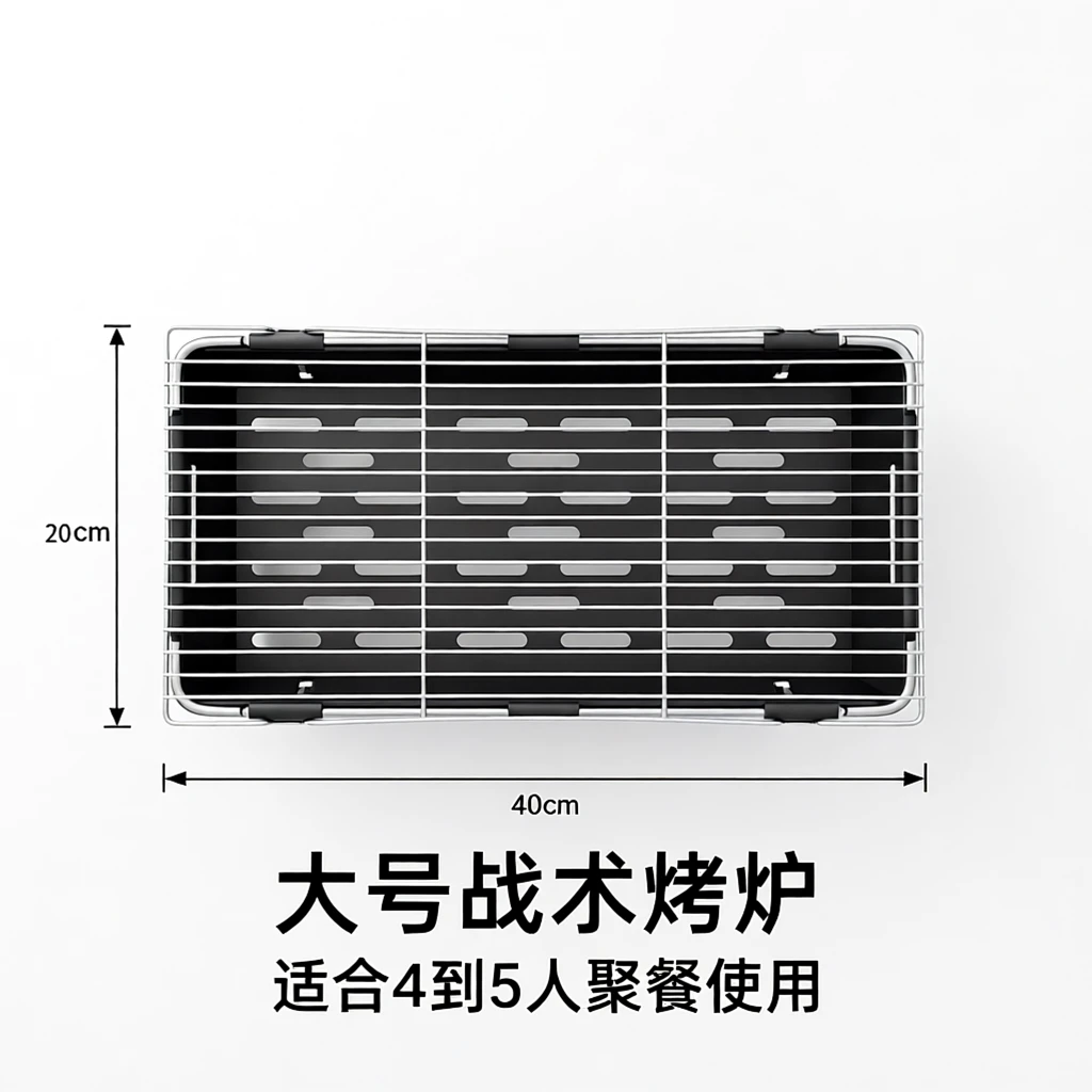 41公分/大号战术折叠烤炉(2.0耐高温热轧板)便携秒折叠烧烤架
