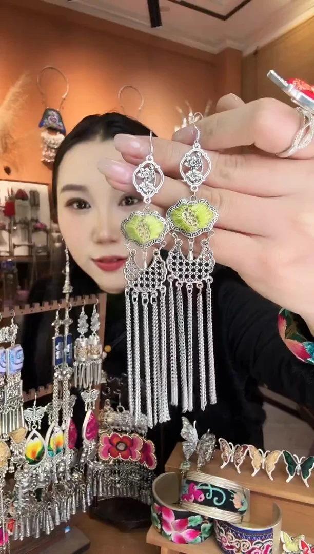 刺绣纯手工民族风耳环