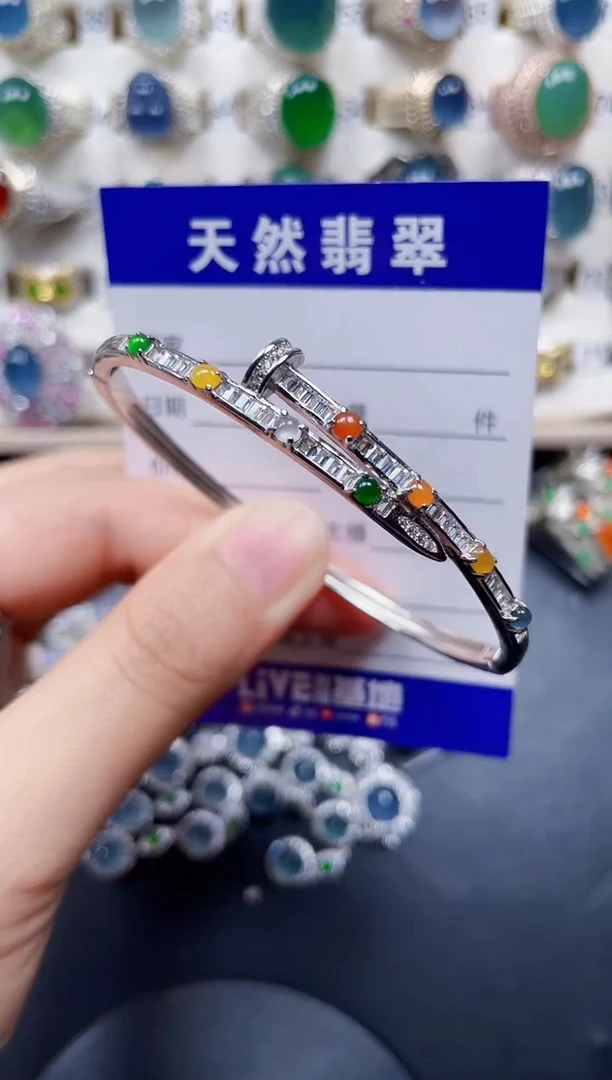 银S925镶嵌手镯翡翠141