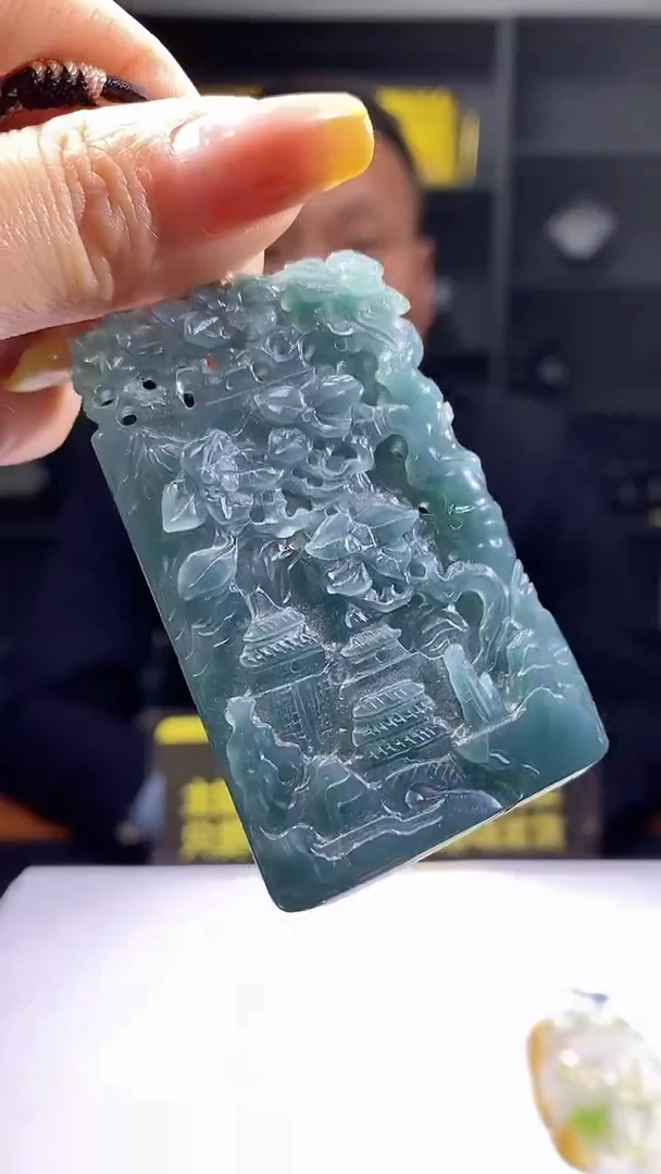 未镶嵌定制翡翠51/1223/W/多样性发其一件/山水